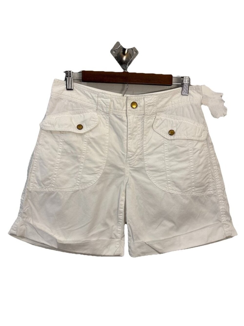 lauren ralph lauren cuffed vintage y2k white cargo shorts size 4